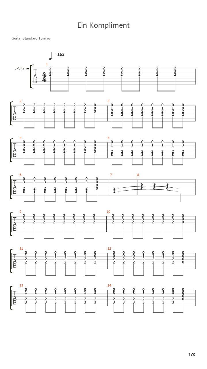 Ein Kompliment吉他谱