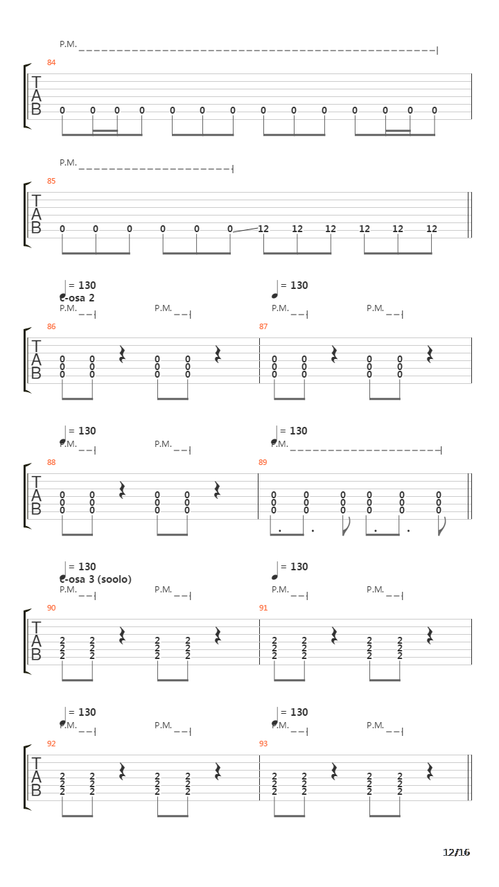 Kadonneet Kolme Sanaa吉他谱