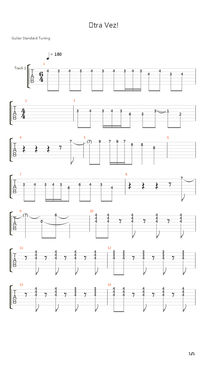 Otra Vez吉他谱