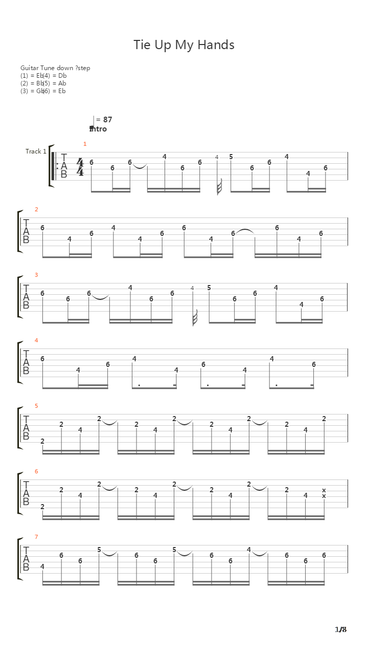 Tie Up My Hands吉他谱