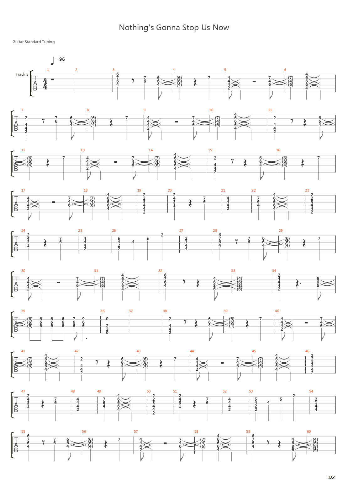 Nothings Gonna Stop Us Now吉他谱