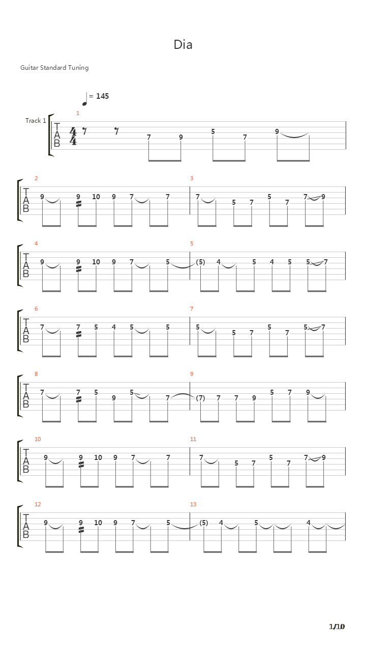Dia吉他谱