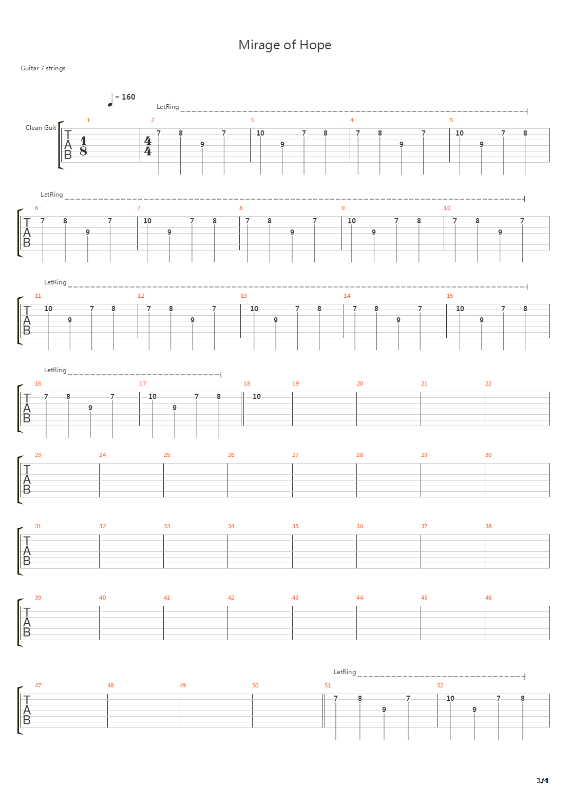 Mirage Of Hope吉他谱