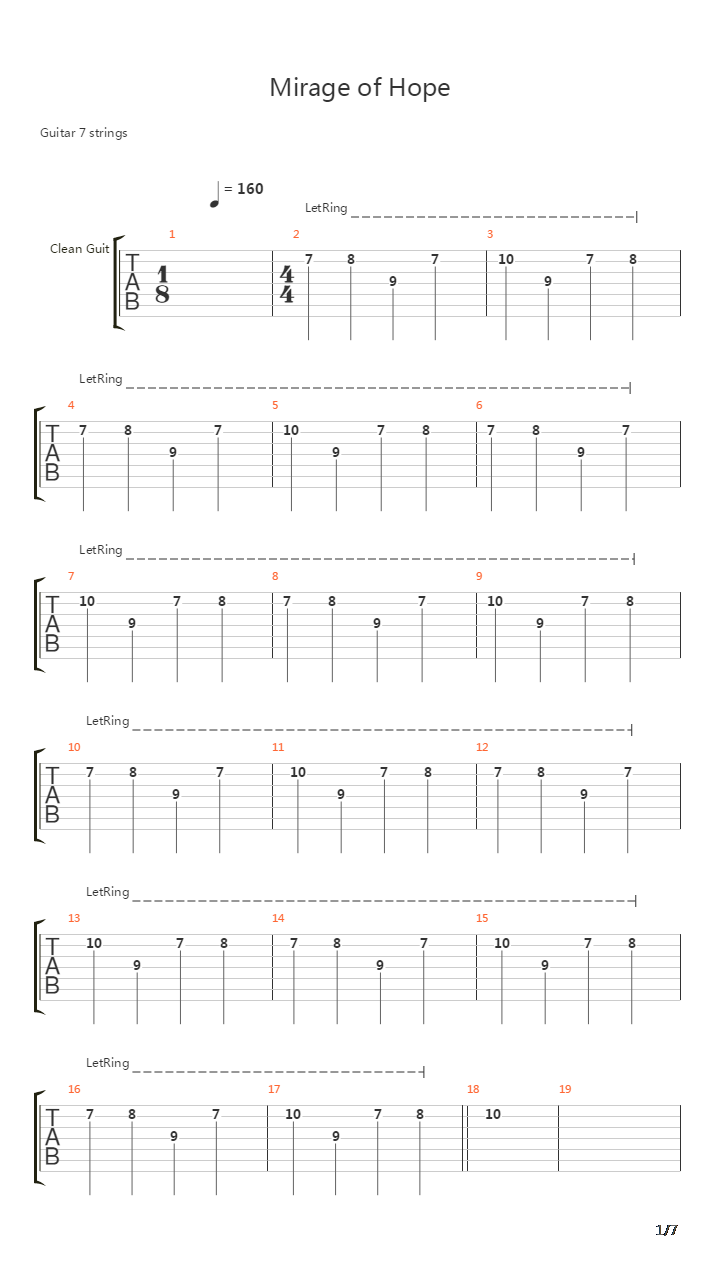 Mirage Of Hope吉他谱