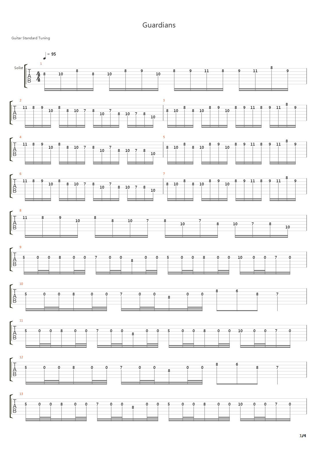 Guardians吉他谱