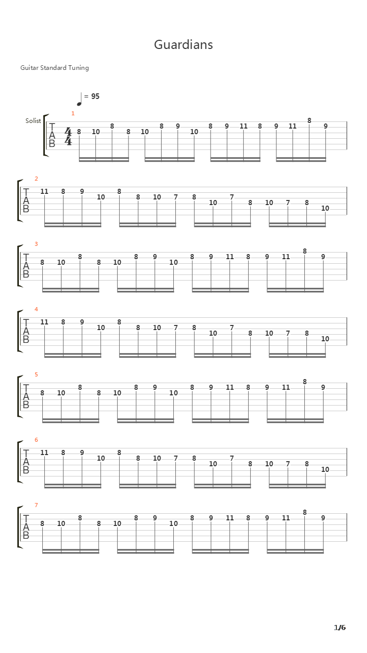 Guardians吉他谱