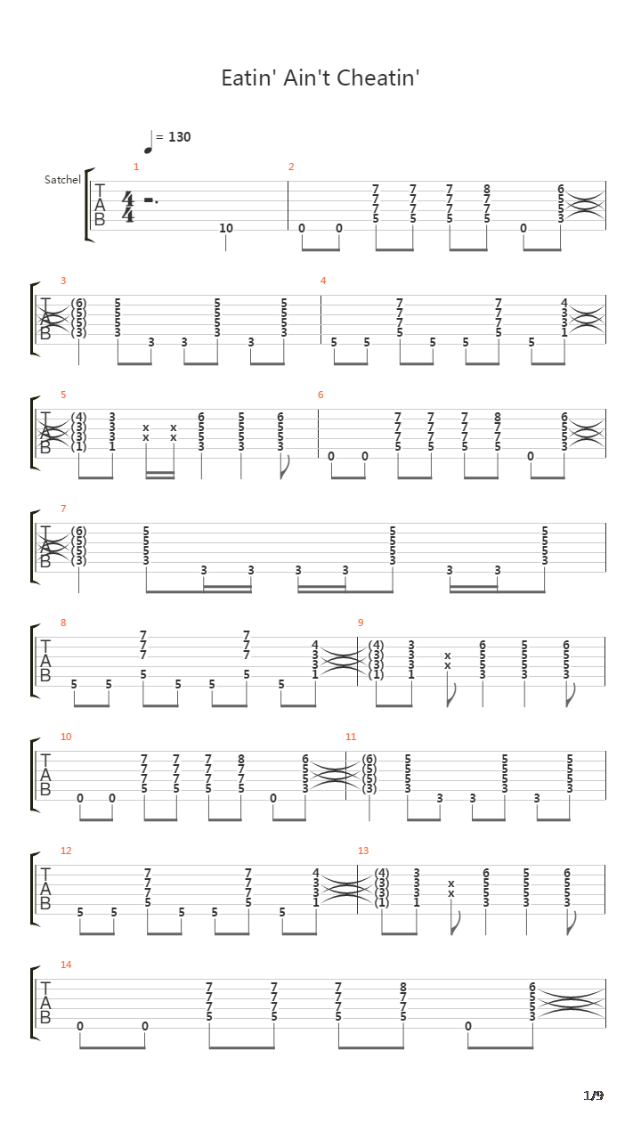 Eatin Aint Cheatin吉他谱
