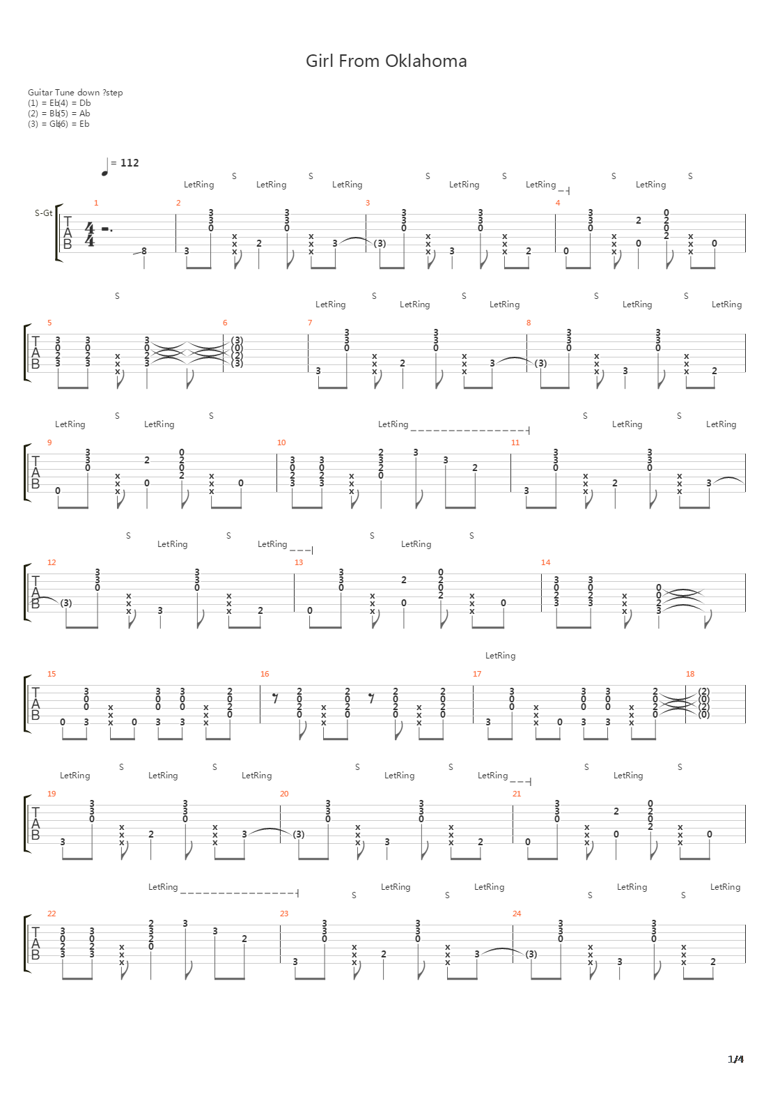 Girl From Oklahoma吉他谱
