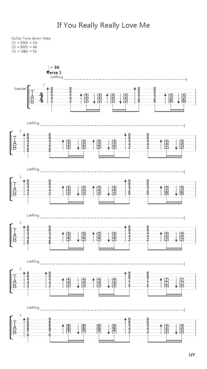 If You Really Really Love Me吉他谱