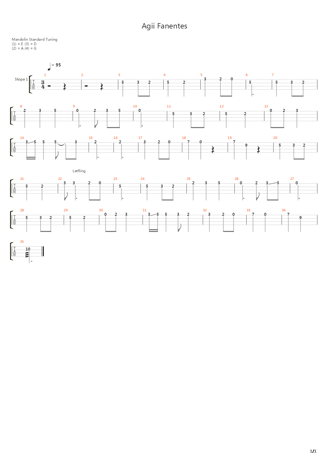 Agii Fanentes吉他谱