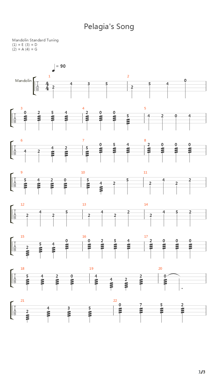 Pelagias Song吉他谱