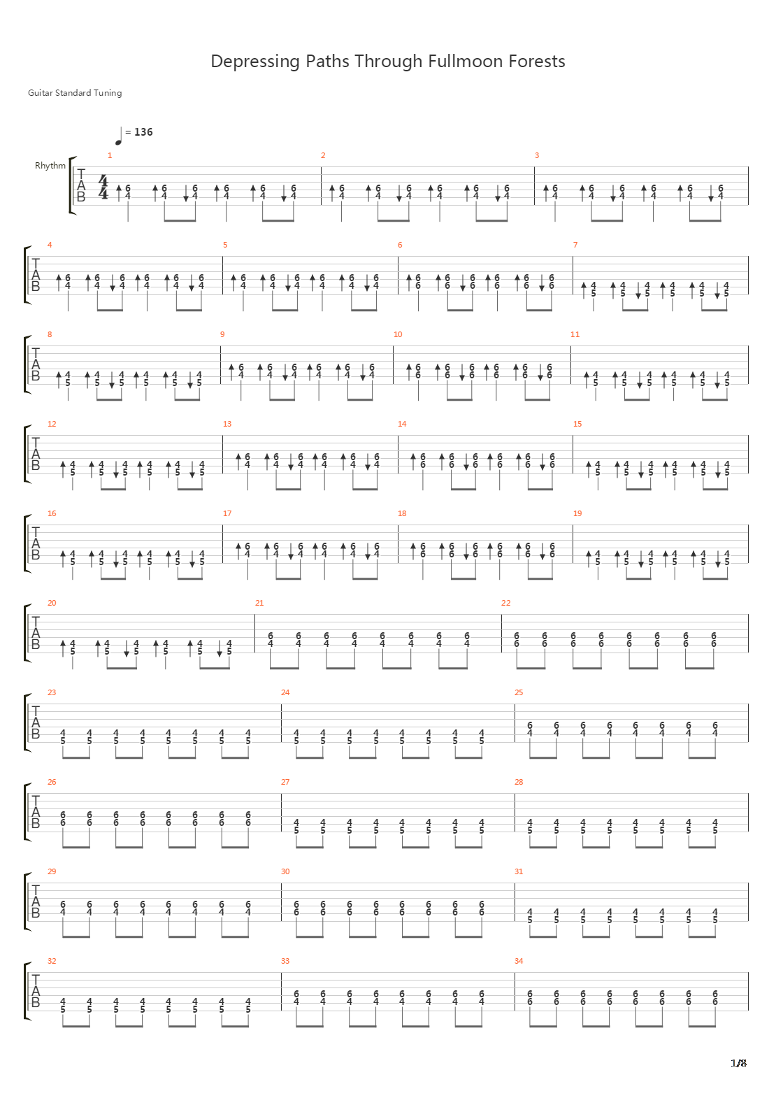Depressing Paths Through Fullmoon Forests吉他谱