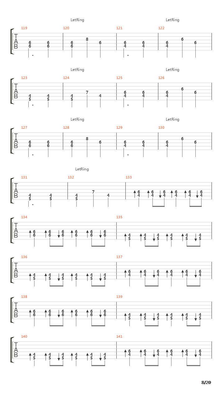 Depressing Paths Through Fullmoon Forests吉他谱