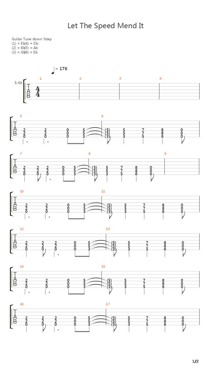 Let The Speed Mend It吉他谱