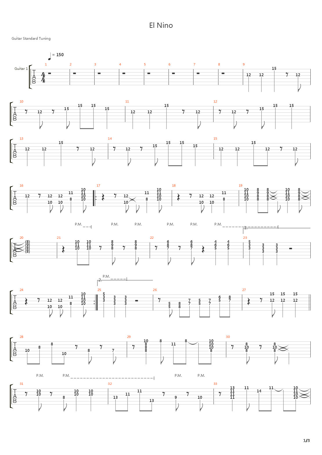 El Nino吉他谱
