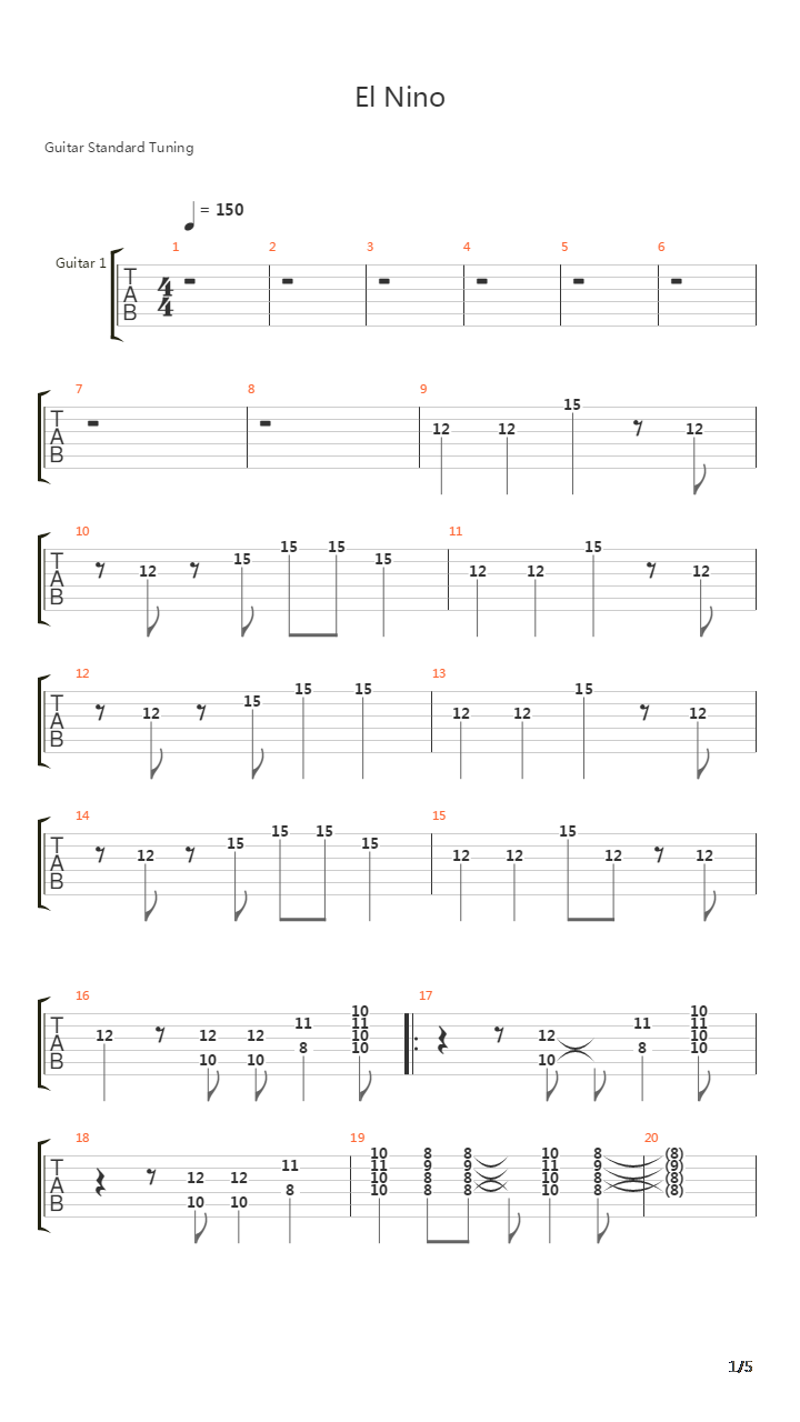 El Nino吉他谱