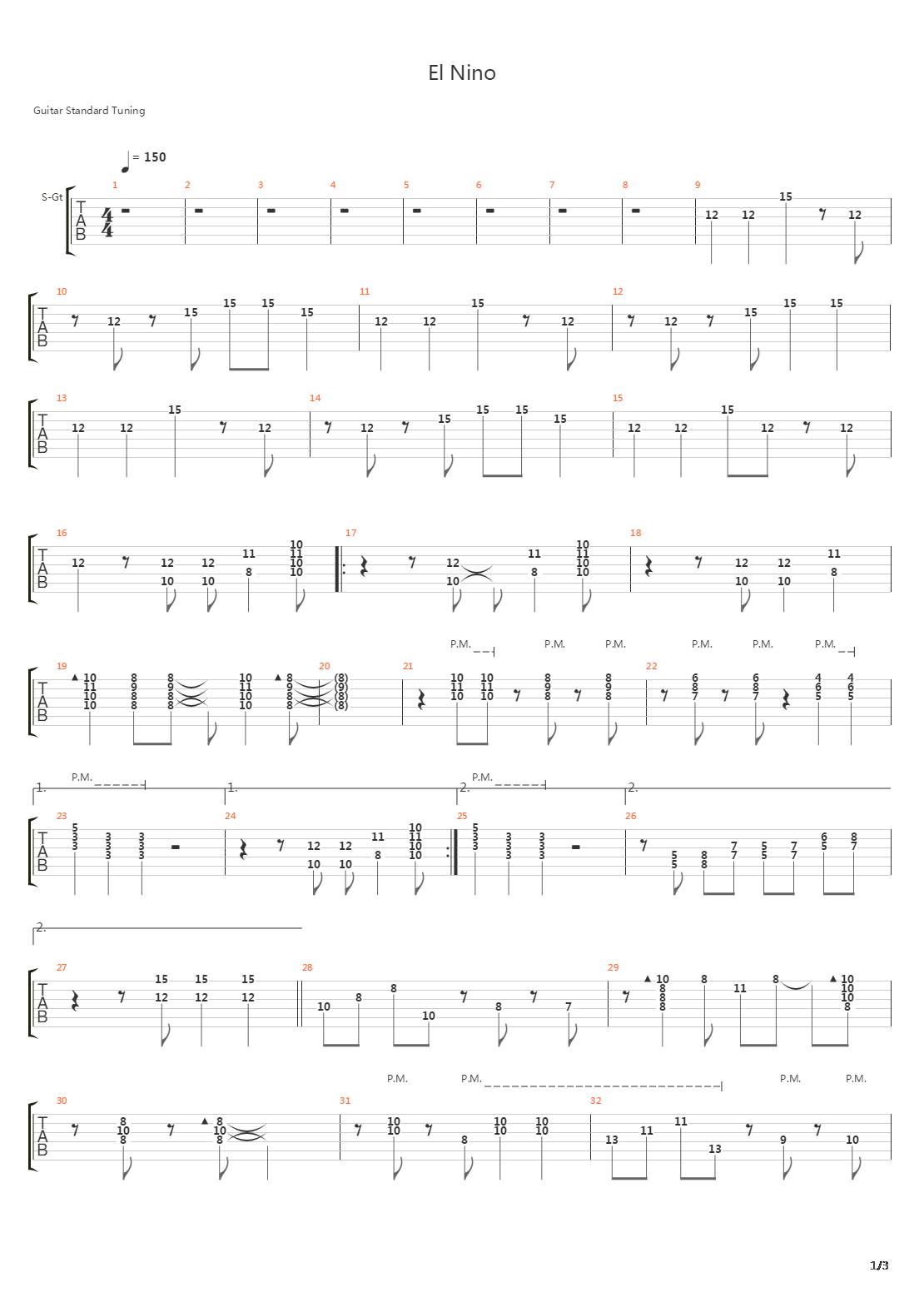 El Nino吉他谱