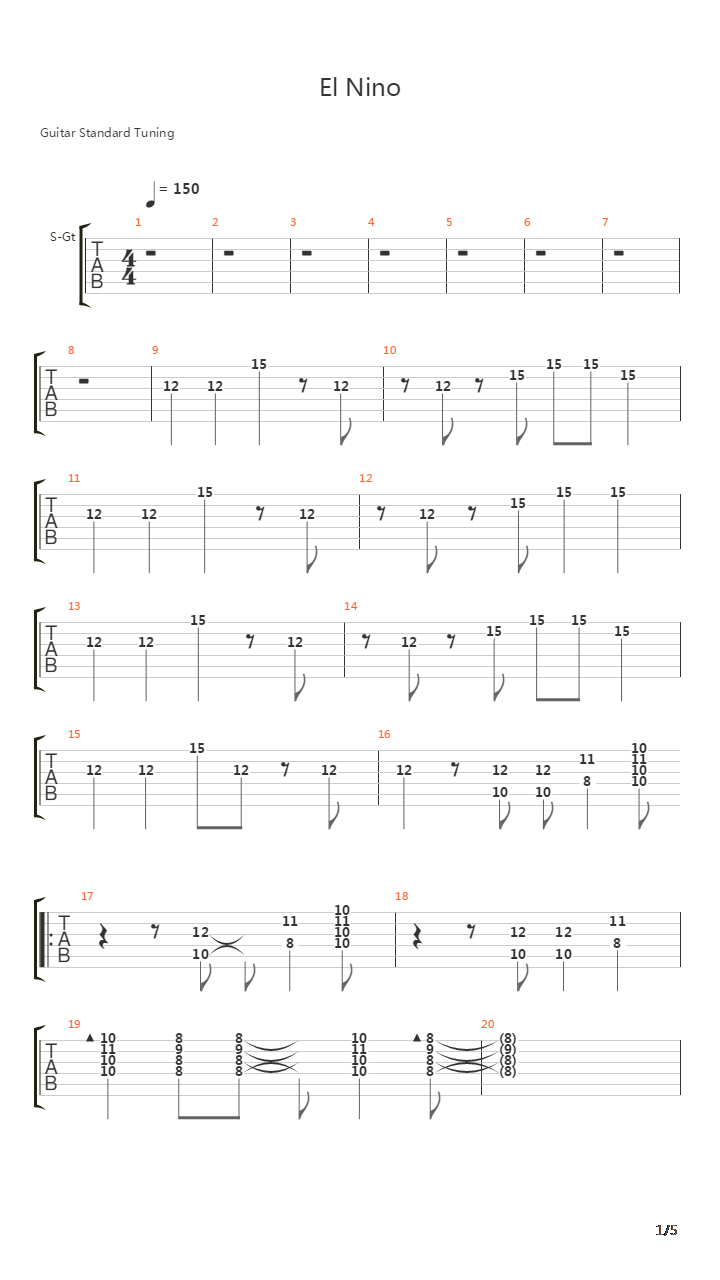 El Nino吉他谱