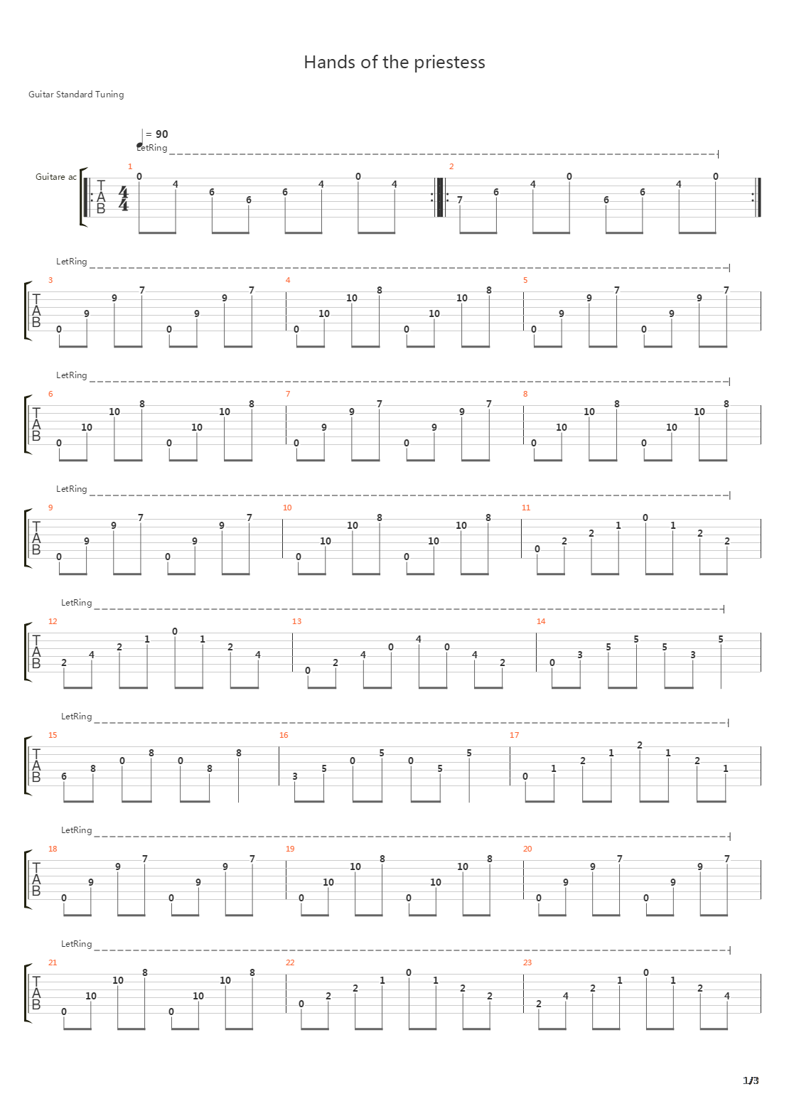 Hands Of The Priestess吉他谱