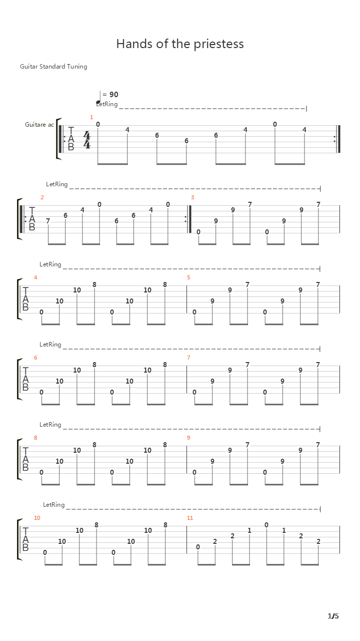 Hands Of The Priestess吉他谱