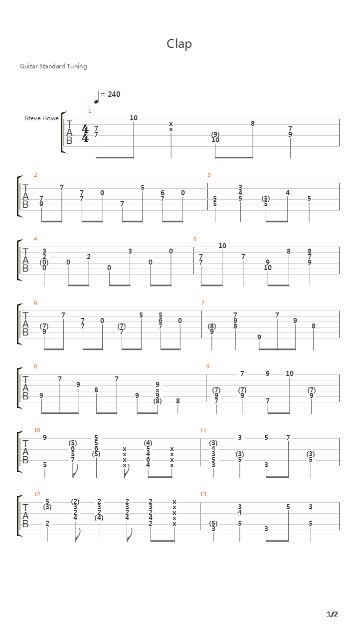 Clap吉他谱