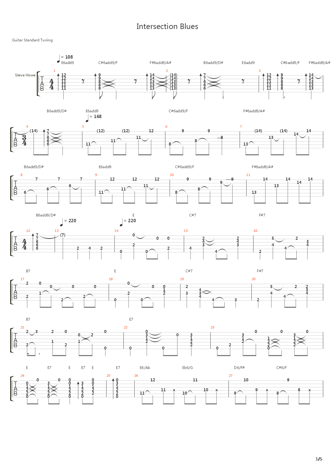 Intersection Blues吉他谱