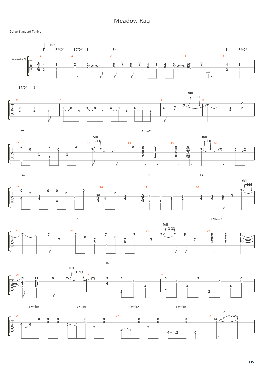 Meadow Rag吉他谱
