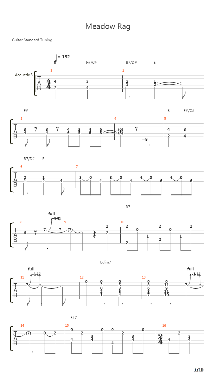Meadow Rag吉他谱