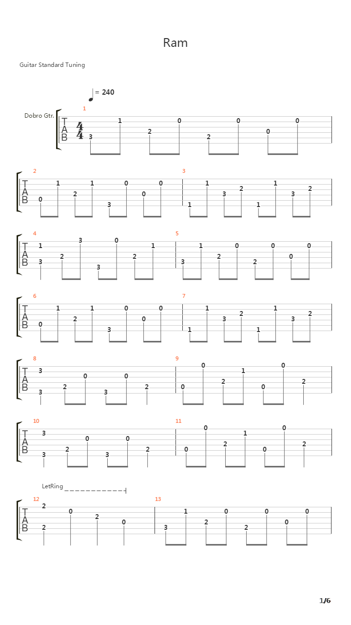 Ram吉他谱