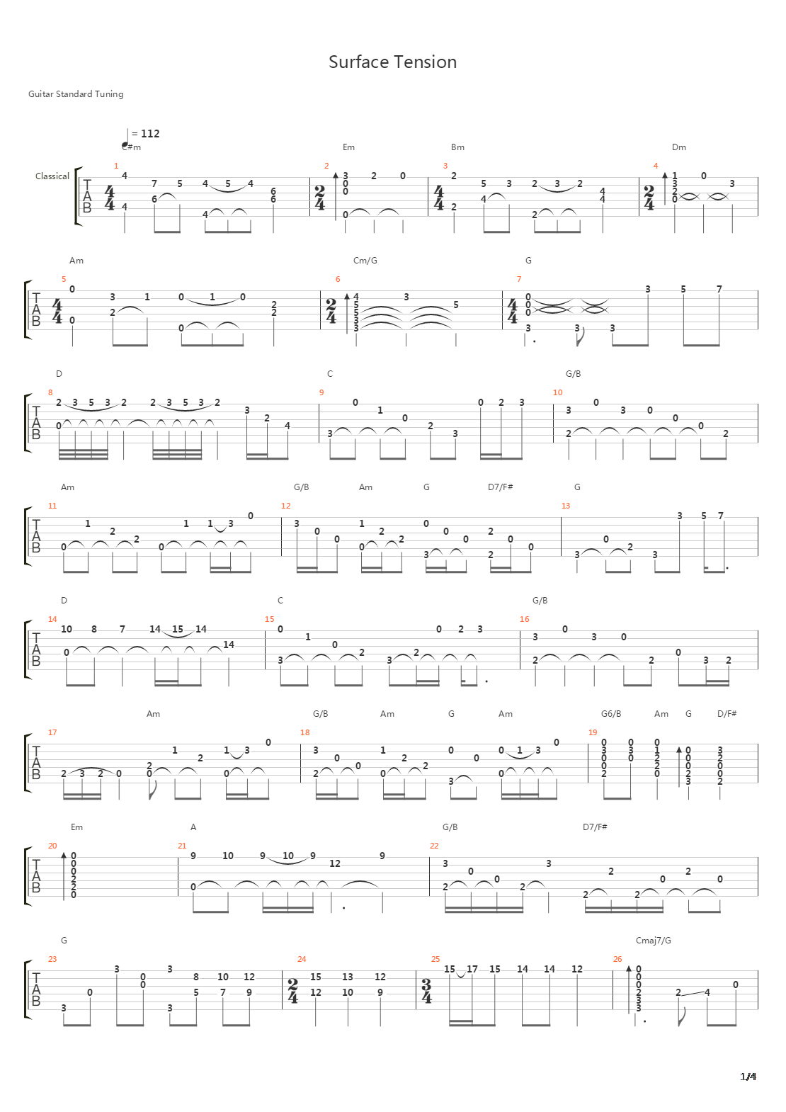 Surface Tension吉他谱