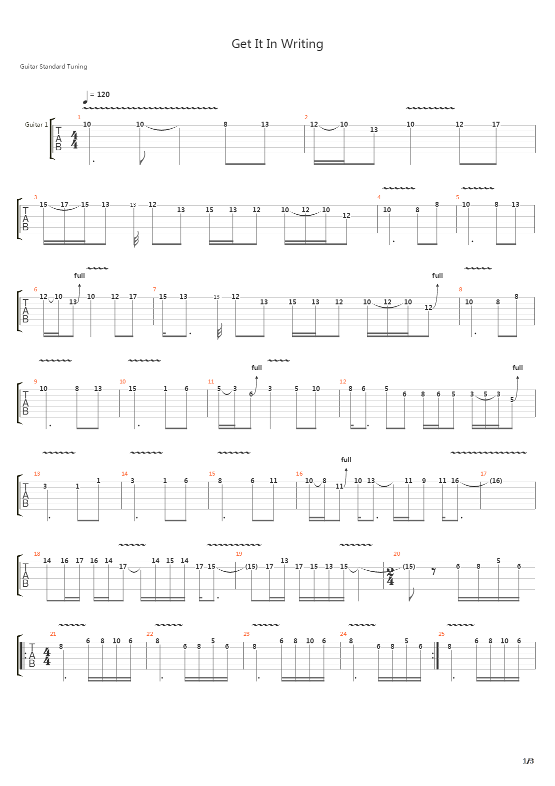 Get It In Writing吉他谱