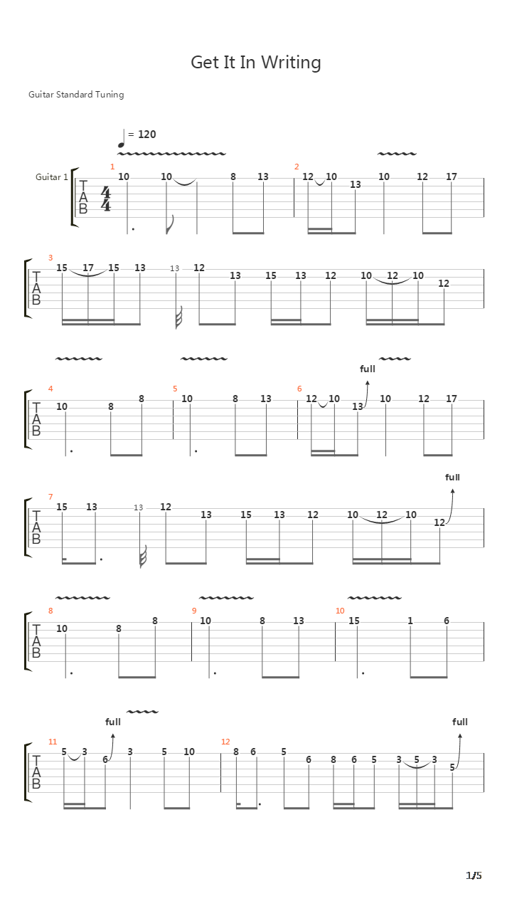 Get It In Writing吉他谱