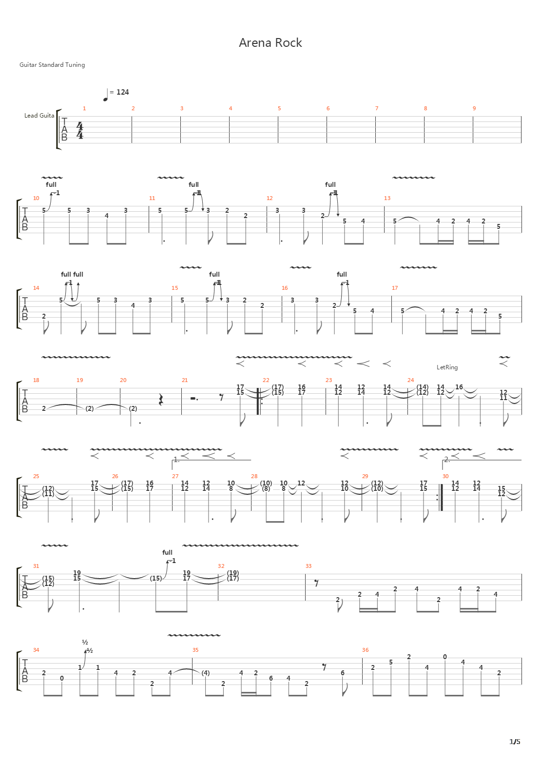 Arena Rock吉他谱