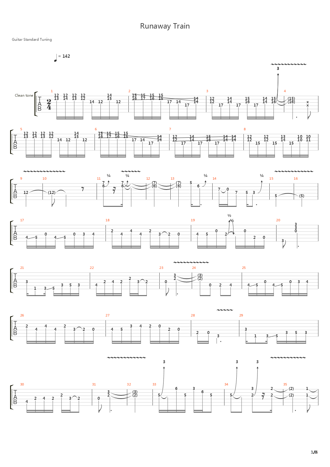 Runaway Train吉他谱