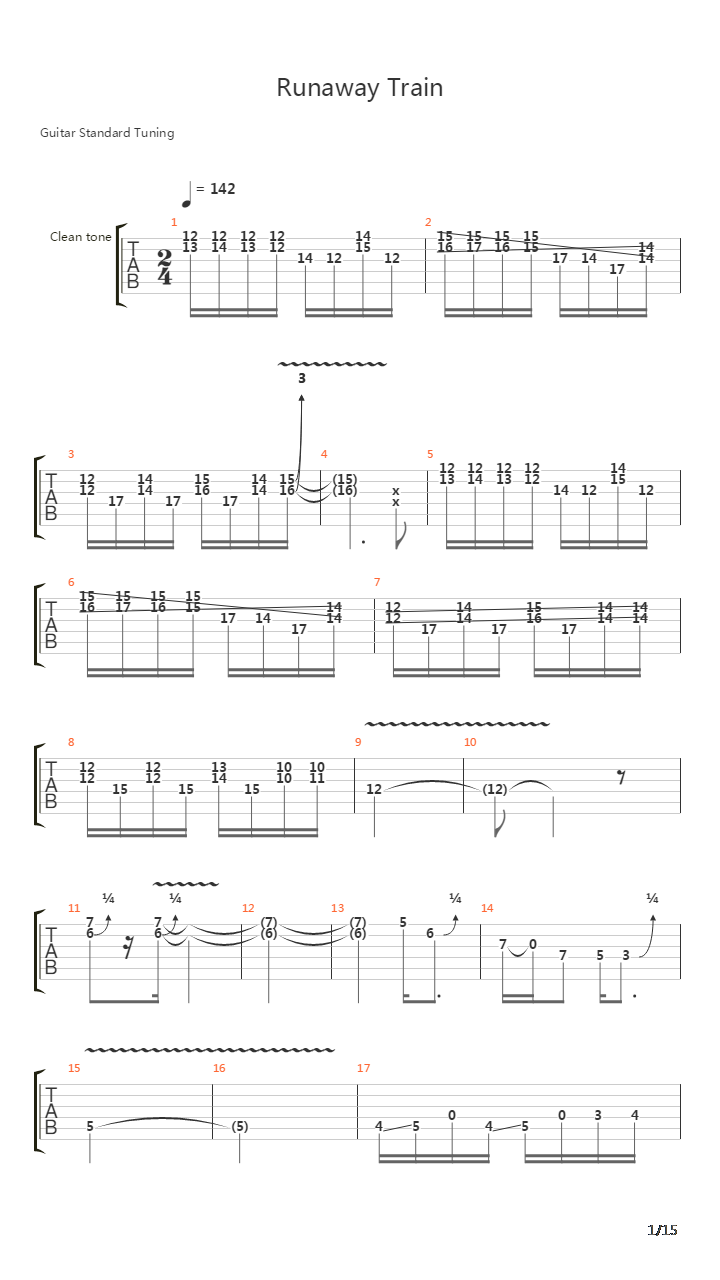 Runaway Train吉他谱