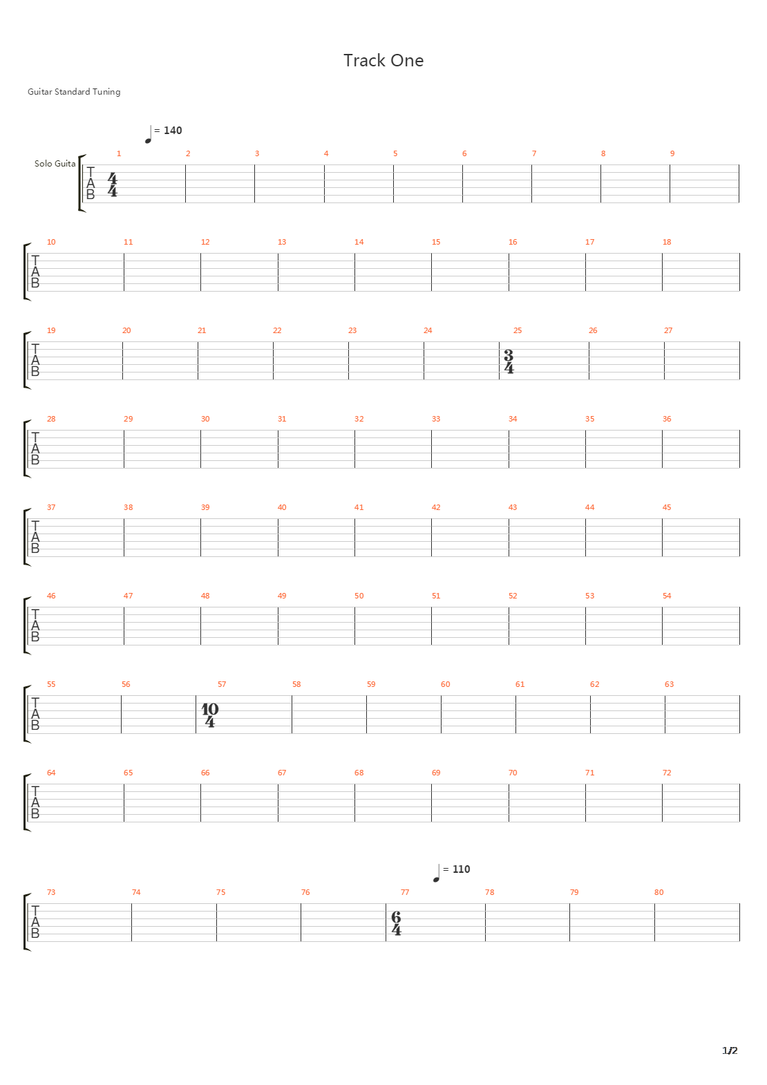 Track One吉他谱
