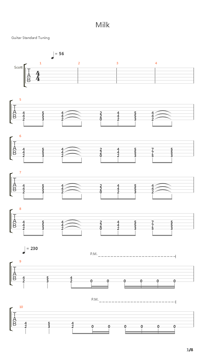 Milk吉他谱
