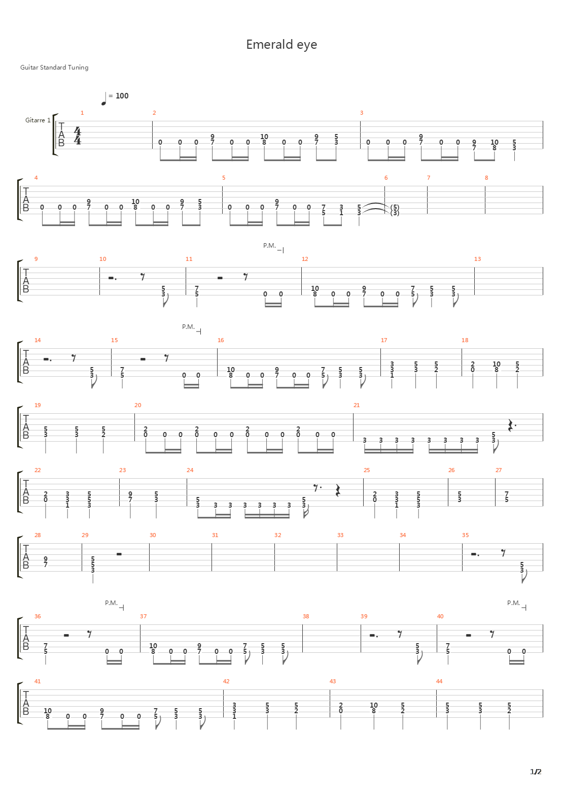 Emerald Eye吉他谱
