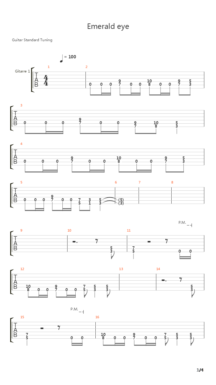 Emerald Eye吉他谱