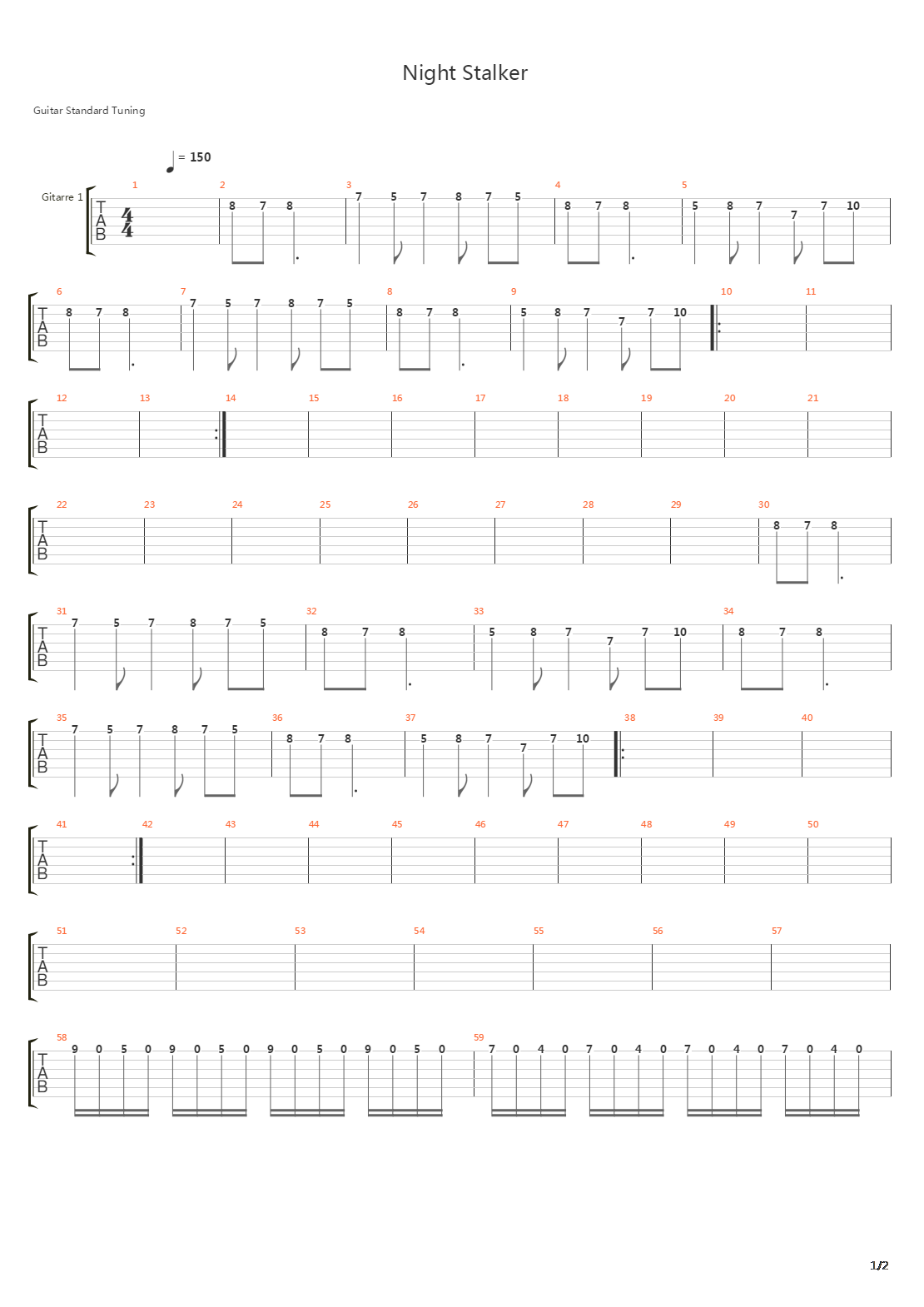 Night Stalker吉他谱