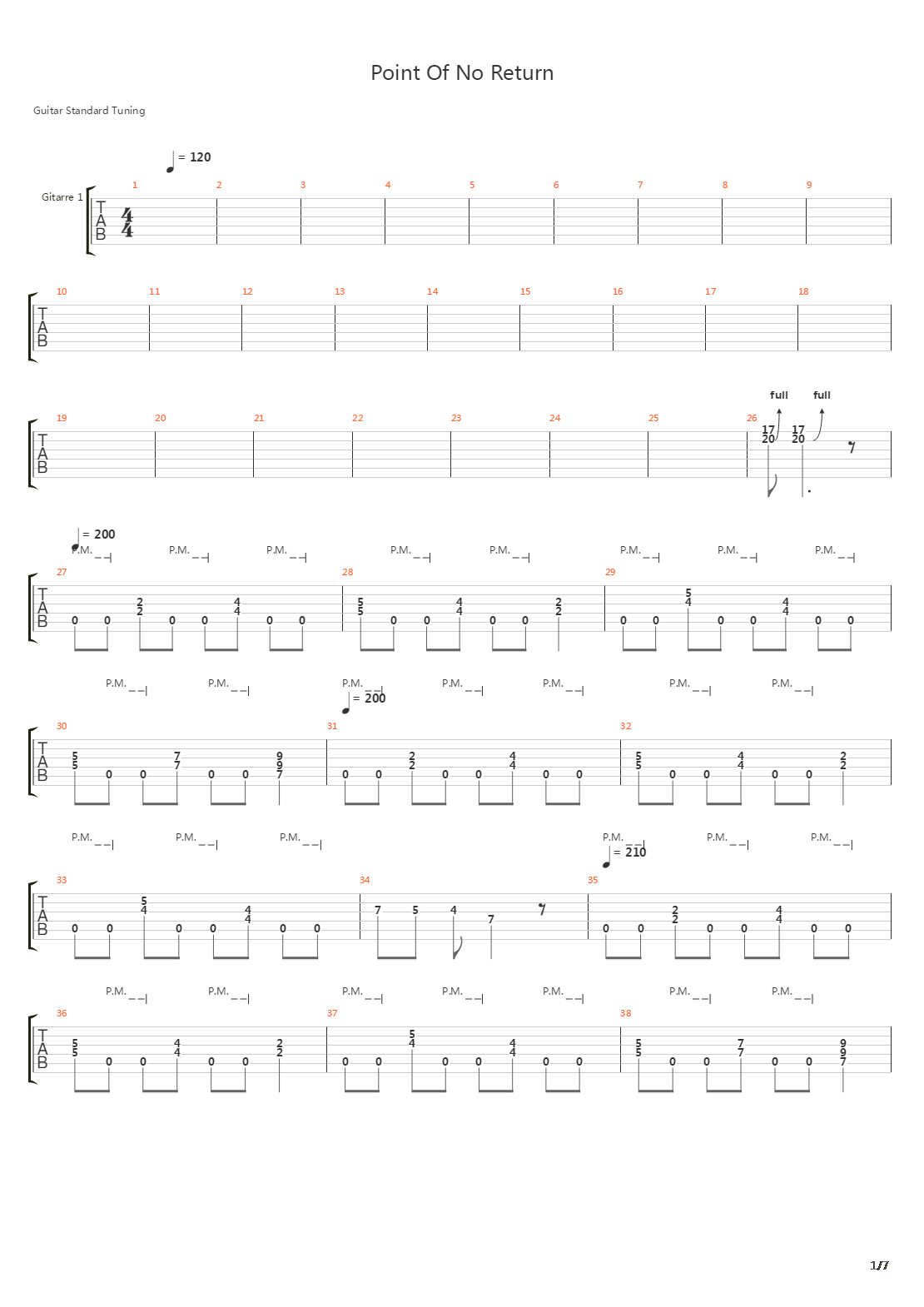 Point Of No Return吉他谱