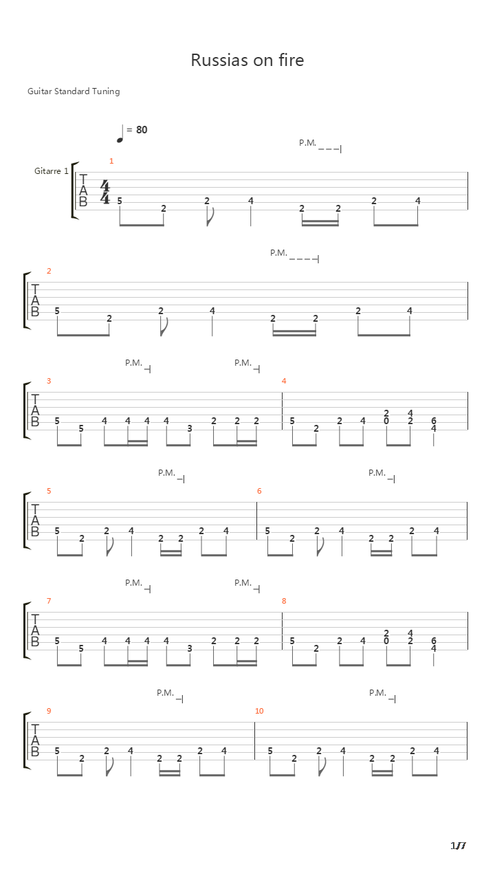 Russias On Fire吉他谱