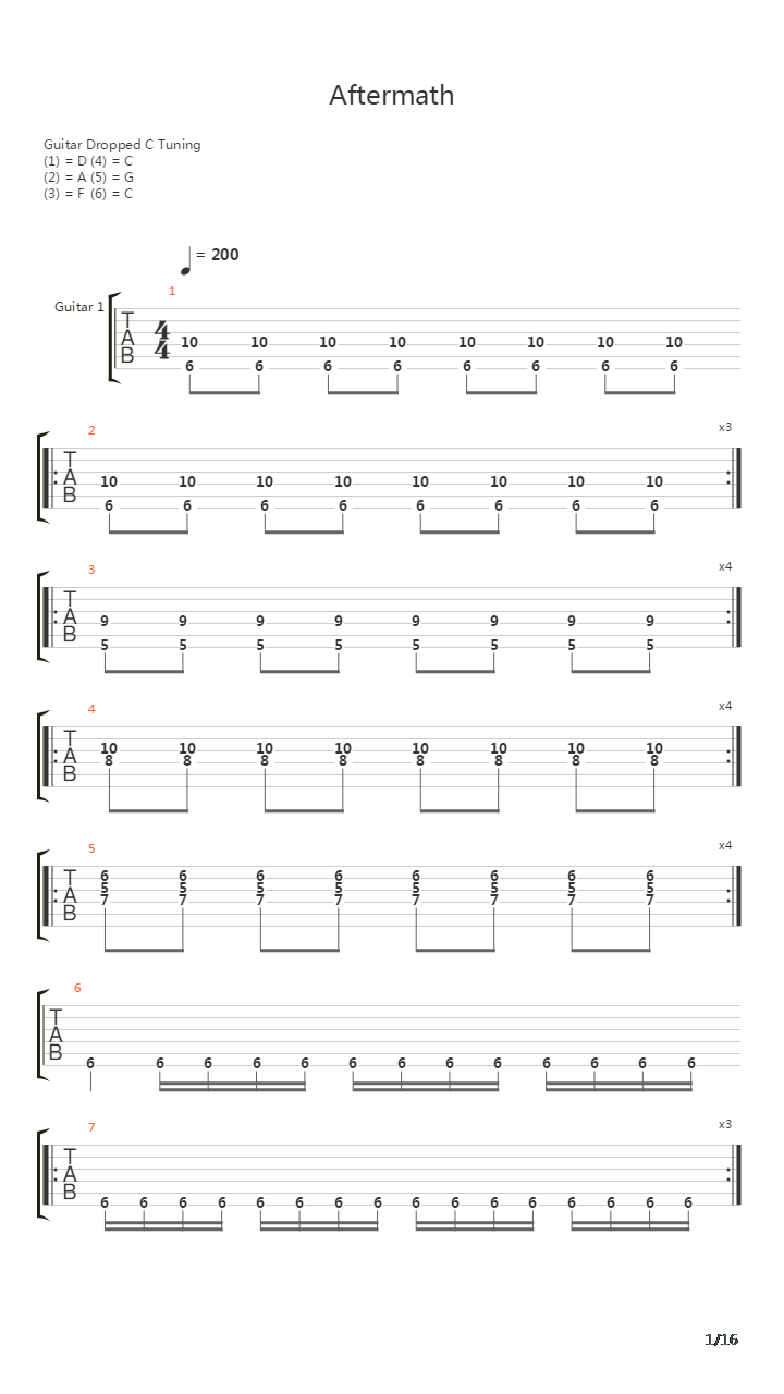 Aftermath吉他谱
