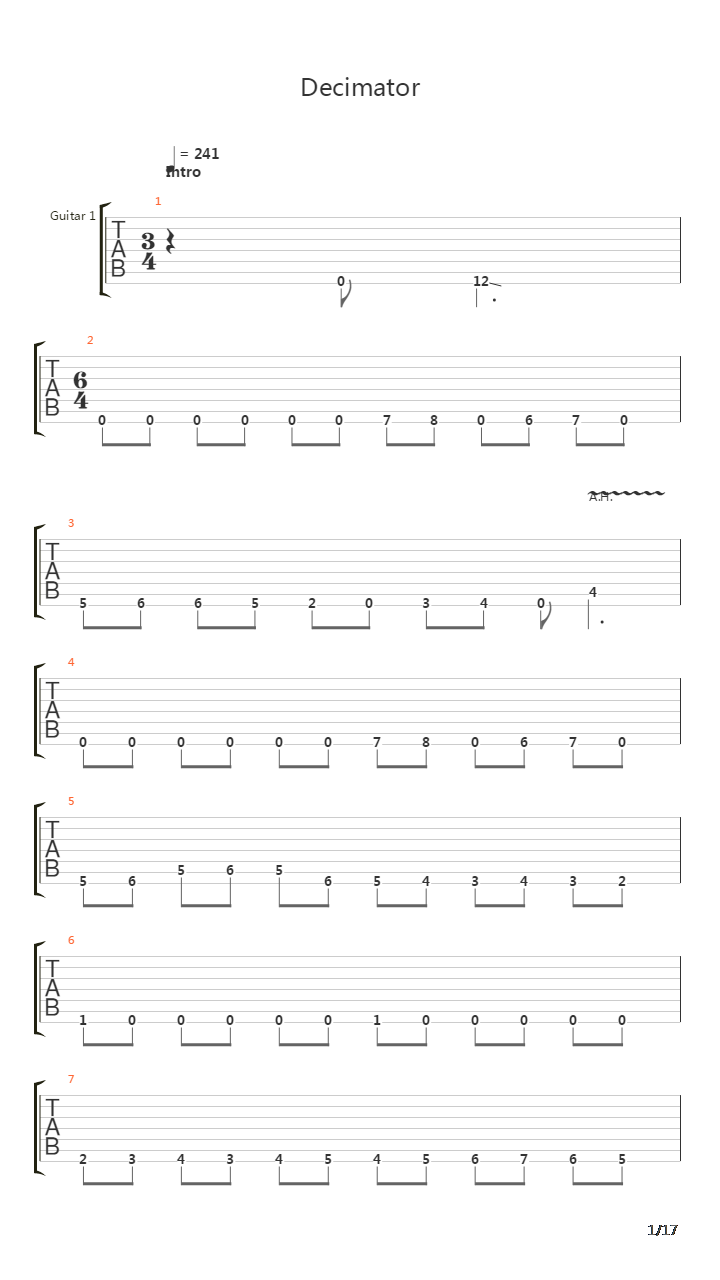 Decimator吉他谱