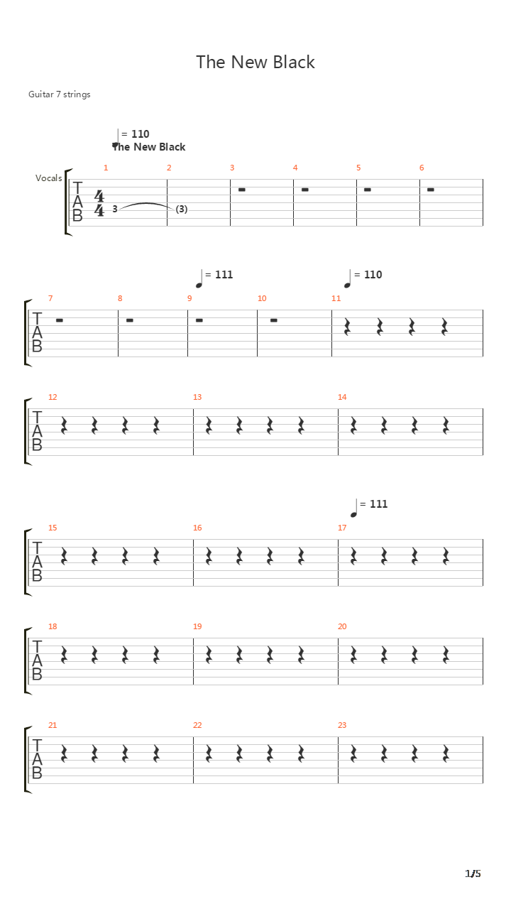 New Black吉他谱