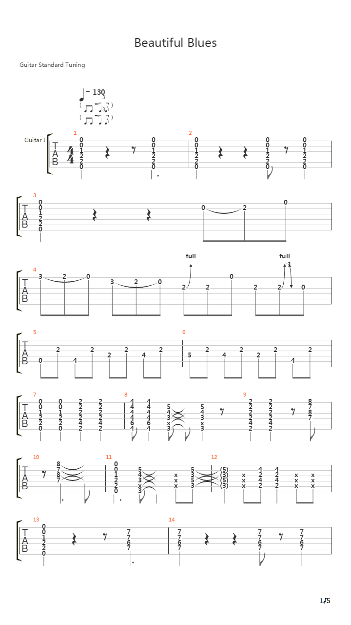 Beauitful Blues吉他谱