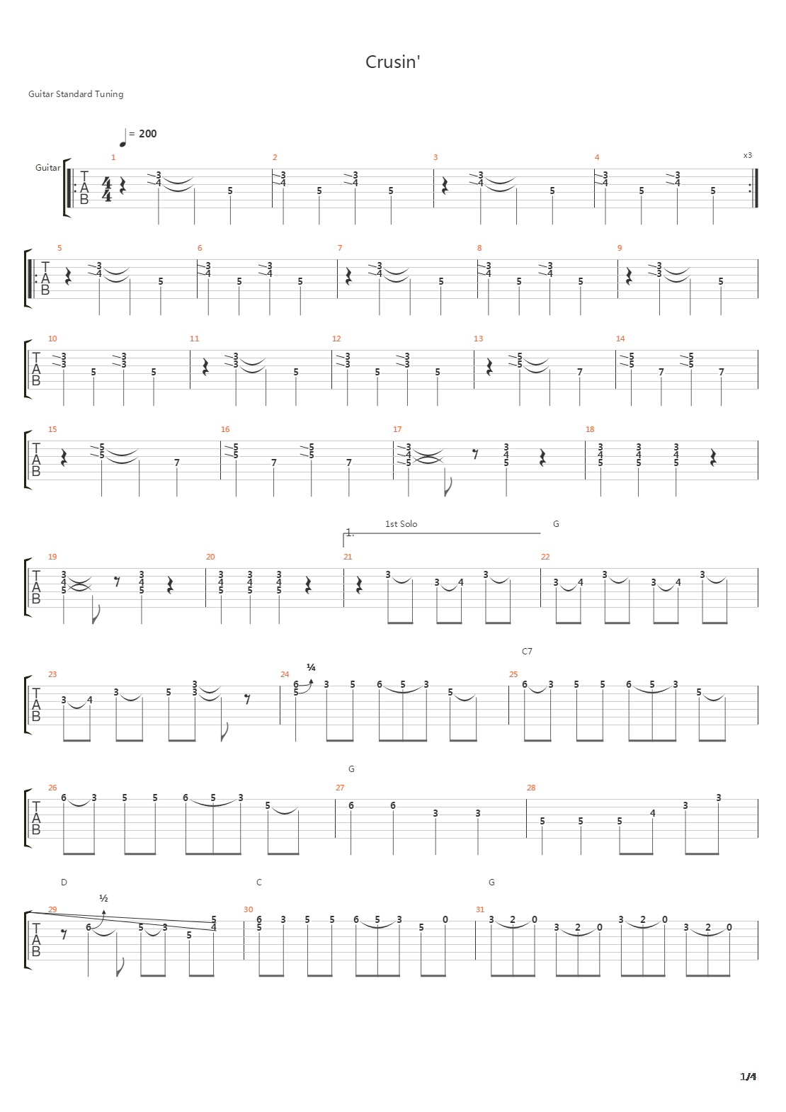 Cruising吉他谱