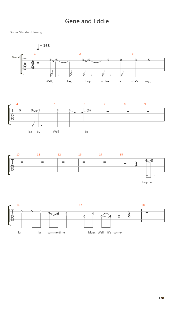 Gene And Eddie吉他谱