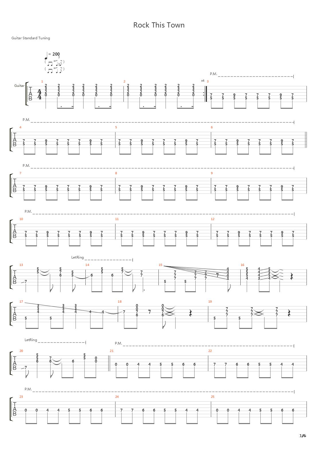 Rock This Town吉他谱