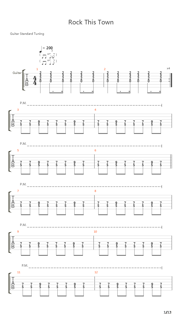Rock This Town吉他谱